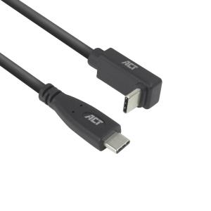 USB 3.0 10Gbps 60W USB Type-C (straight) to USB Type-C (up/down angled) Cable 2m